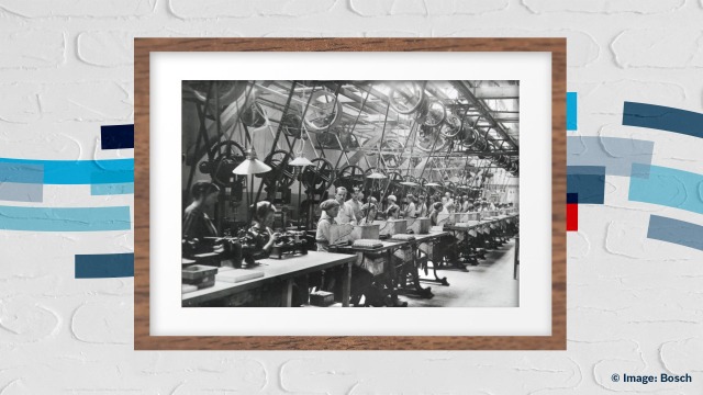 Bosch factory workers producing spark plugs