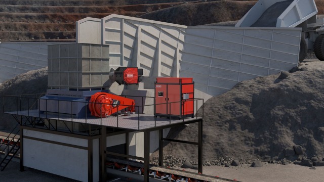Hägglunds Fusion on an Apron feeder application