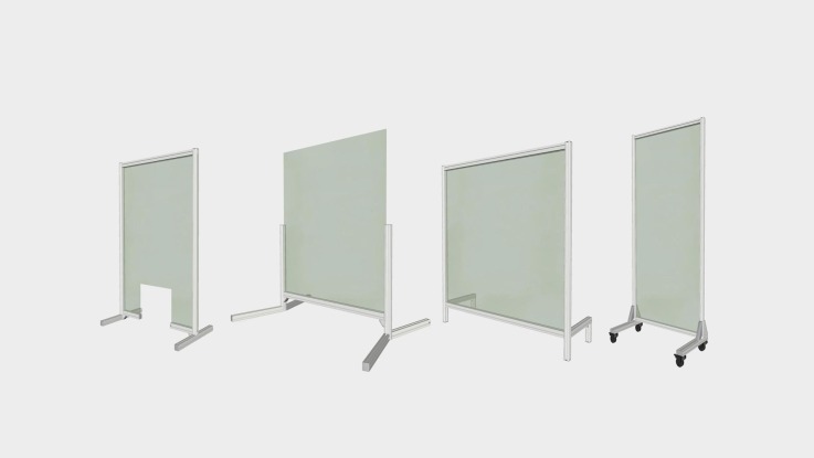 Quatre cloisons de protection en profilés d’aluminium de Bosch Rexroth pour une protection hygiénique