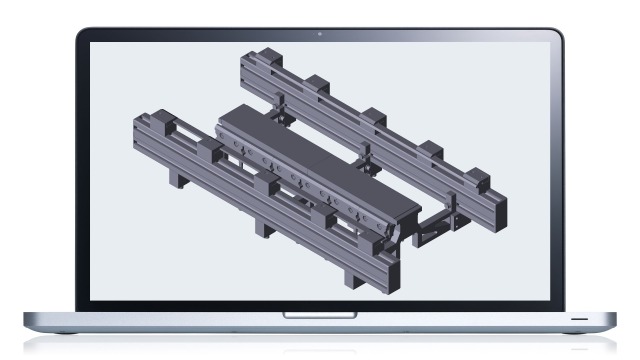 Monitor which shows the CAD function from the Engineering Software MTpro