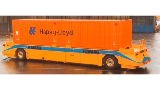Driverless container transport system AGV