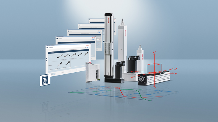 Selection and sizing tool for linear axes and electromechanical cylinders.